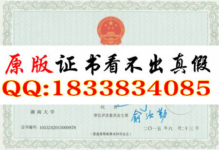 湖南大学学位证样本
