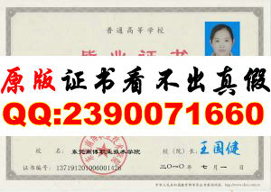 东莞南博职业技术学院毕业证样本