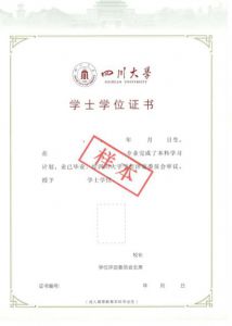 川大学位证书样本